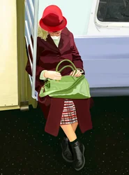 Femme dans le métro (art numérique)