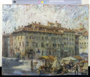 Marché sur la Piazza Grande à Modène