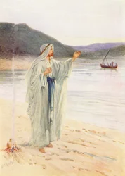 Petit déjeuner avec Jésus (lithographie couleur)