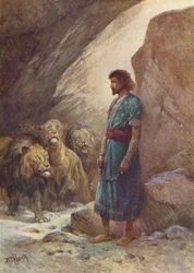 Daniel et les lions (lithographie couleur)