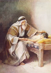 Elisée et le fils du fermier (lithographie couleur)