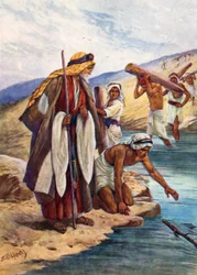 Elisée et la tête de hache (lithographie couleur)