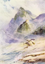 La parabole des deux maisons (lithographie couleur)