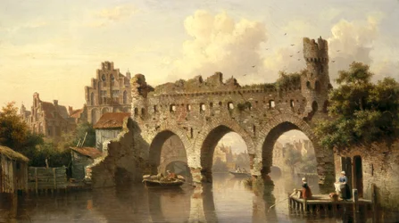 Ruines sur la rivière Birchel à Zutphan en Hollande