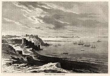 Vue de Tanger (Maroc), dessin d