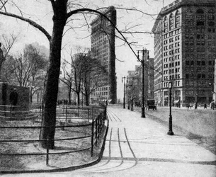 Flatiron Building et Madison Square, New York, USA, vers 1930