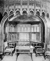 Banc de la reine Victoria dans la chapelle Saint-Georges, Windsor, 1901