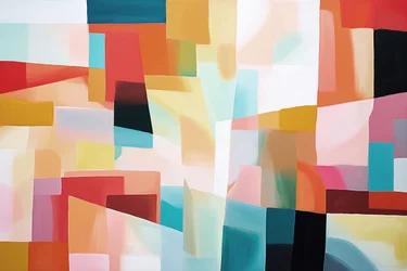 Peinture géométrique abstraite pour décoration murale