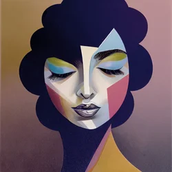 Visage de fille abstrait