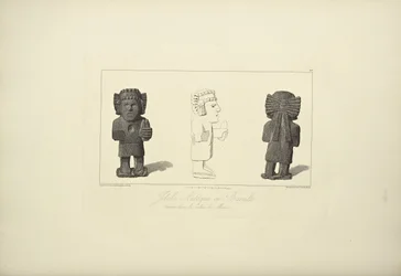 Idoles aztèques en basalte, illustration de 