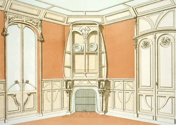 Conception intérieure pour une salle à manger, illustration de Menuiserie d