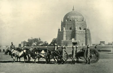 Artillerie de garnison indienne avec batterie lourde 40-pr. Équipement M.L. - Ordre de forage Khaki, 1901