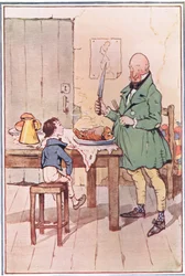 David a dîné avec M. McCawber en prison, illustration de David Copperfield, 1914