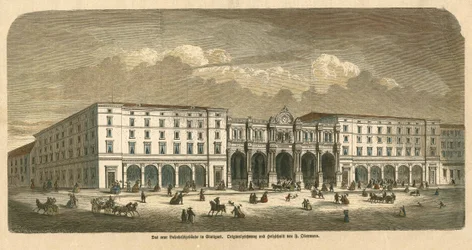 Le premier bâtiment de la gare de Stuttgart