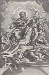La Sainte Trinité, avec le Christ mort au centre entouré d