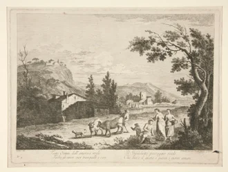 Paysage avec des ruines (série de 4)