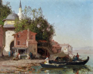 Constantinople, bord du Bosphore, côte européenne
