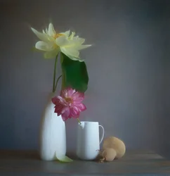 Nature morte délicate au lotus