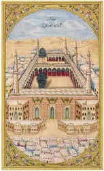 La mosquée du Prophète à Médine, vers 1880