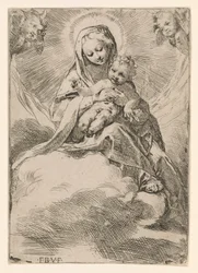 Vierge et enfant dans les nuages