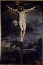 Le Christ en croix. Peinture par Federico Barocci (Baroccio) (1526/35-1612) dit Le Baroche 1604. Madrid, Musée du Prado