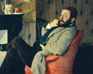 Diego Martelli près de la cheminée