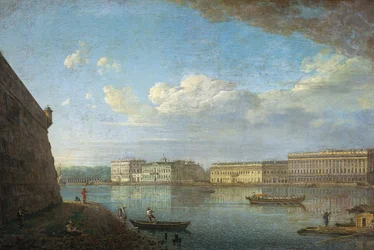 Quai du Palais vu de la forteresse Pierre-et-Paul, 1794
