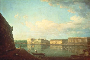 Le quai du Palais vu depuis la forteresse Pierre et Paul, Saint-Pétersbourg