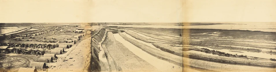 Intérieur du fort sud de Taku montrant le lieu de débarquement, 25 juin 1859