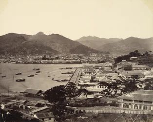 Vue panoramique partielle de Nagasaki