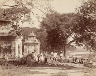 Char royal à Shwebo avec groupe civil