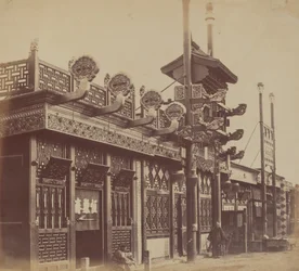 Boutiques et rue, ville chinoise de Pékin, octobre 1860