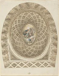 Un dôme à caissons avec Apollon et Phaéton