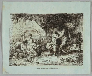 Achille enseigné par le centaure Chiron à jouer de la lyre