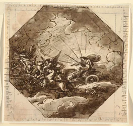 Apollon dans son char avec Aurore, Sala Ottogonale, Palazzo Milzetti, Faenza