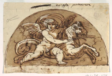 Arès, lunette pour plafond, Sala Ottagonale, Palazzo Milzetti, Faenza