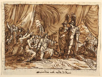 Conception du plafond, Alexandre et la famille de Darius, la clémence d