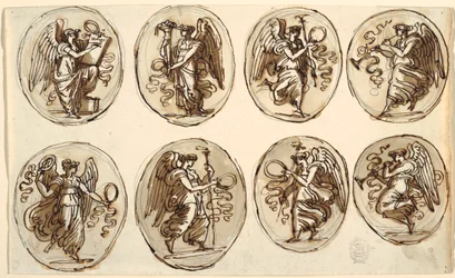 Conception de plafond, Histoire, Abondance en six ovales, Sala di Ercole ed Ebe, Palazzo Gessi, Faenza