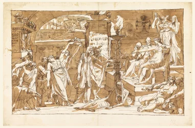 Dessin, Hadès ; Perséphone dans le monde souterrain (offrande à Proserpine), vers 1820
