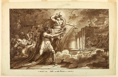 Dessin, Iris encourage Priam à réclamer le corps d
