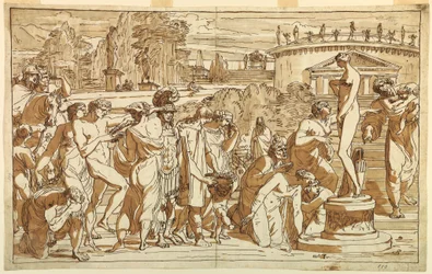 Dessin, Adoration de Vénus dans un paysage classique, vers 1820