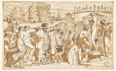 Dessin, Adoration de Vénus dans un paysage classique, vers 1820