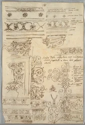 Huit études de frises et candélabre