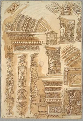 Façade de Santa Cecilia à Bologne; Études architecturales