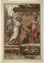 Cinq femmes à une fontaine