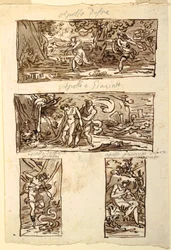 Quatre dessins du mythe d