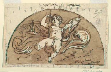 Libra, Lunette pour plafond, Sala Ottagonale, Palazzo Milzetti, Faenza