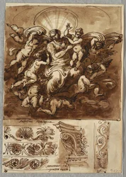 Madonna en gloire, étude d