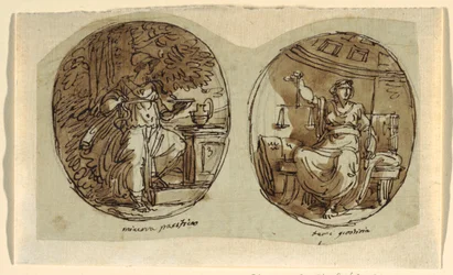 Minerva, conception pour plafond voûté, Sala dei Legislatori, Palazzo Conti-Sinibaldi, Faenza