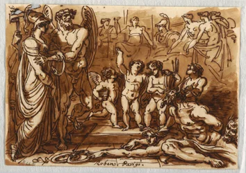 Minerve et un dieu ailé